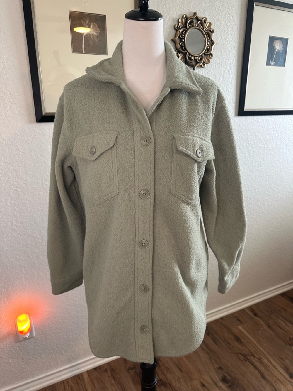 Hilary Radley Jade Green Shacket Shirt Jacket